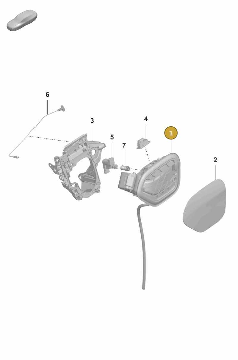 9J1821248A — Porsche Taycan Sport Turismo (2019-2024) diagram p56801620, position 1