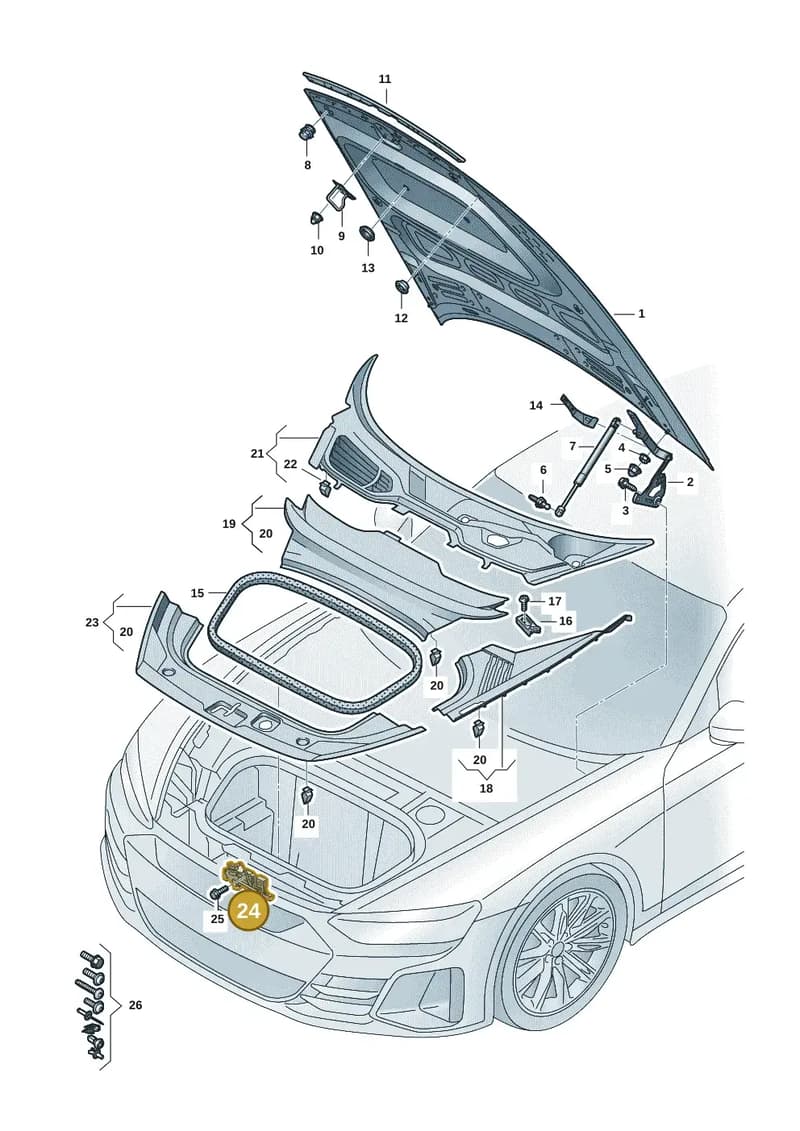 9J1823509BY — Audi RS e-tron GT (2020-2025) diagram 4j1823000, position 24