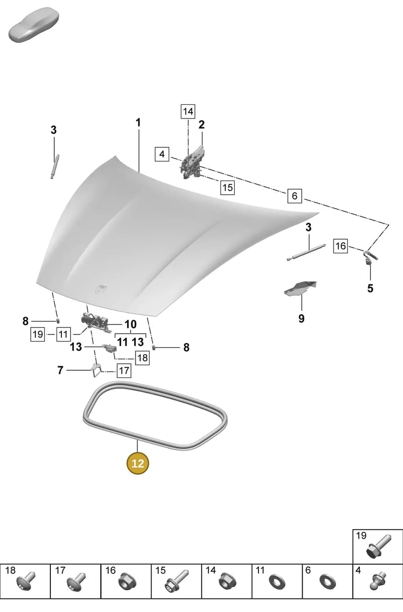 9J1823727A — Porsche Taycan Sport Turismo (2023-2025) diagram p64803000, position 12