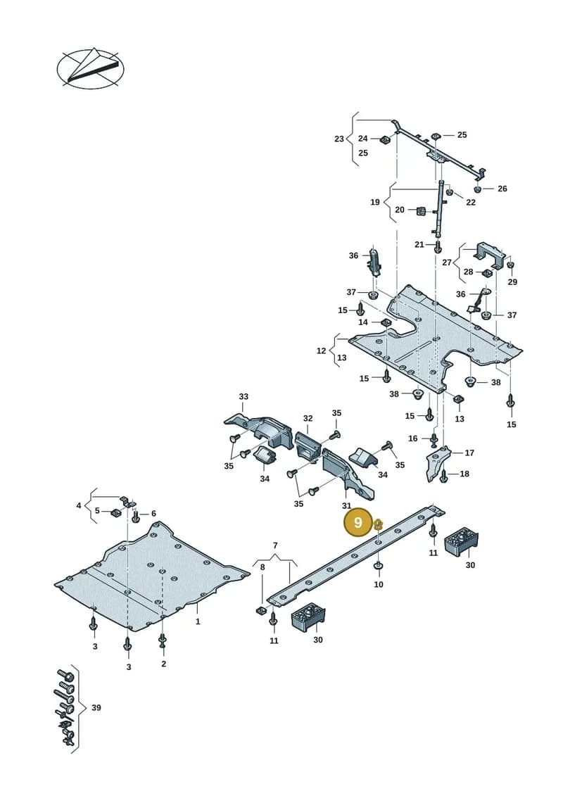 9J1825233A — Audi RS e-tron GT (2020-2025) diagram 4j1825000, position 9