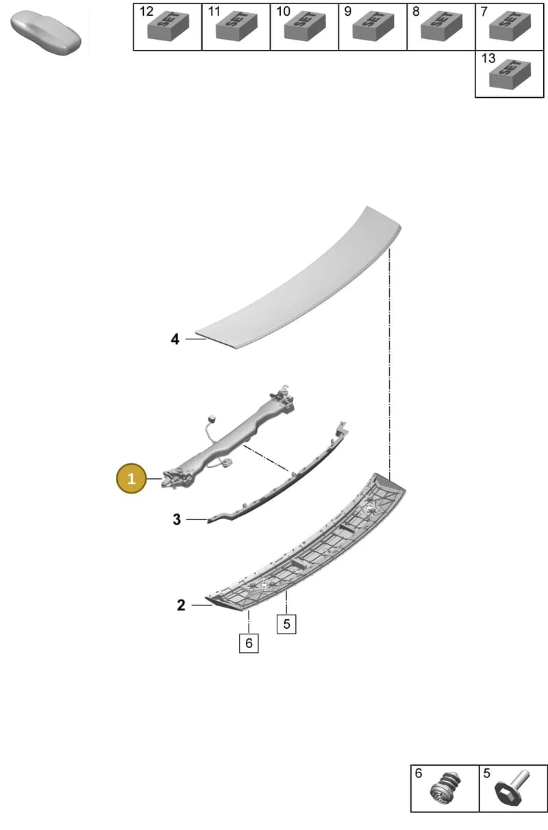 9J1827204C — Porsche Taycan Sport Turismo (2023-2025) diagram p64803150, position 1