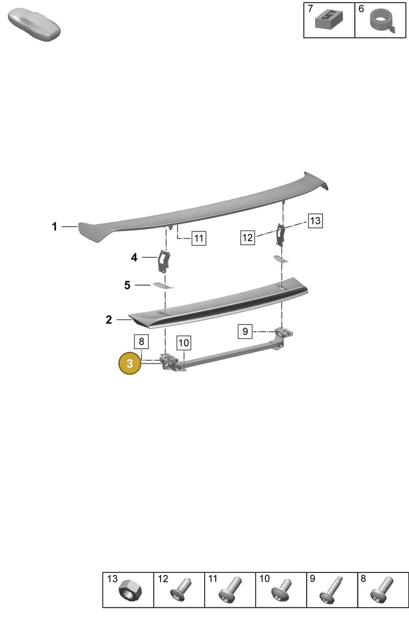 9J1827389 — Porsche Taycan Sport Turismo (2023-2025) diagram p64803170, position 3