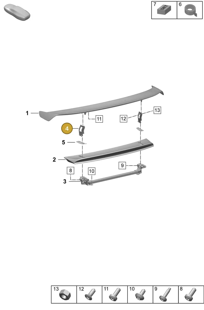9J1827454OK1 — Porsche Taycan Sport Turismo (2023-2025) diagram p64803170, position 4