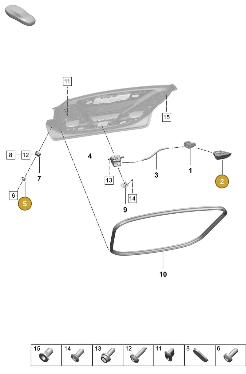 9J1827684A — Porsche Taycan Sport Turismo (2023-2025) diagram p64803120, position 2+5