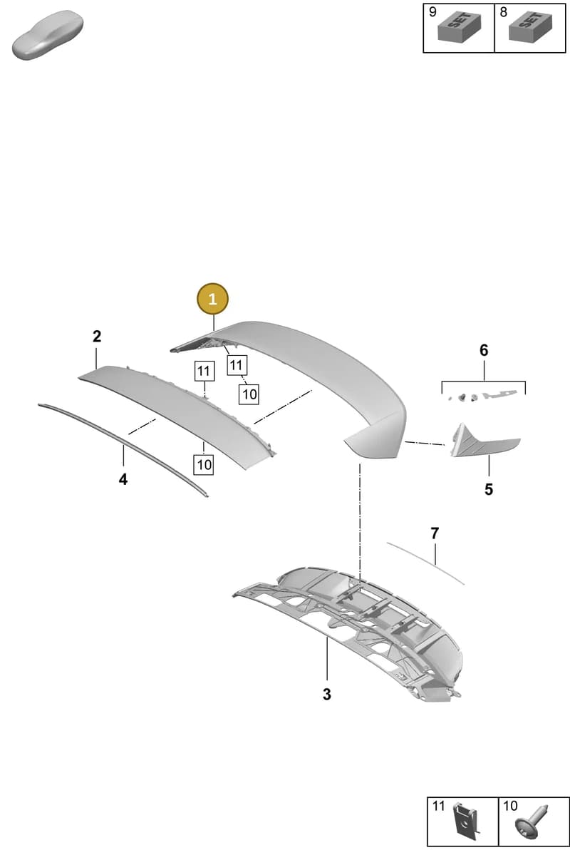 9J1827933EG2X — Porsche Taycan Sport Turismo (2023-2025) diagram p64803160, position 1
