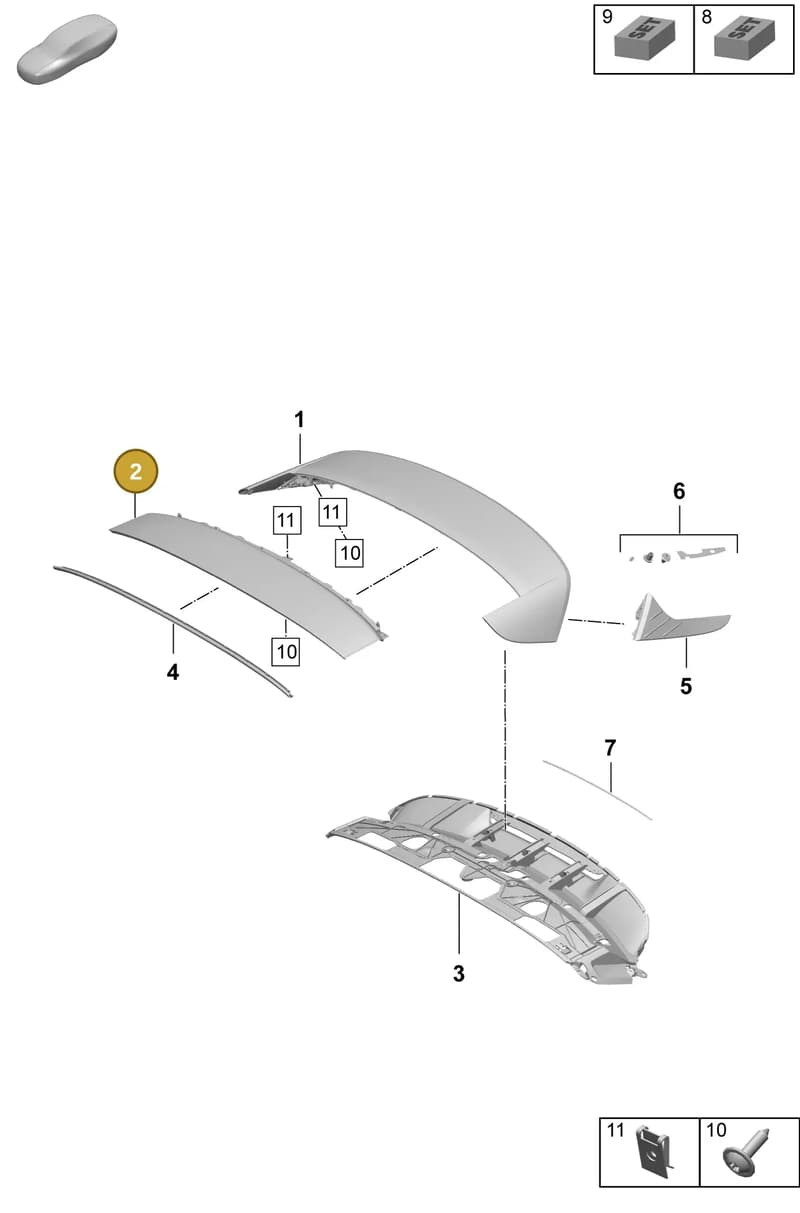 9J1827934AOK1 — Porsche Taycan Sport Turismo (2023-) diagram p64803160, position 2