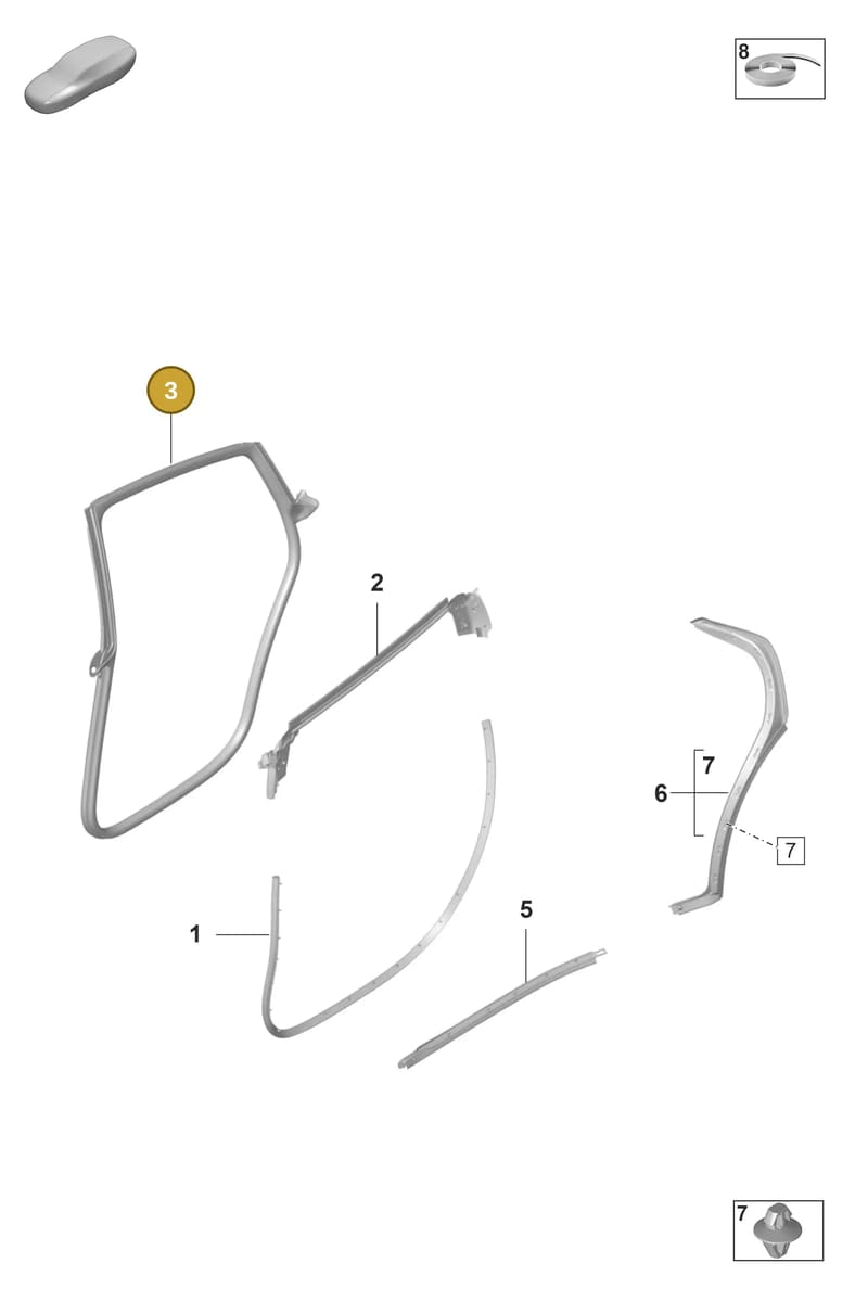9J1833722AY — Porsche Taycan Sport Turismo (2019-2024) diagram p56804250, position 3