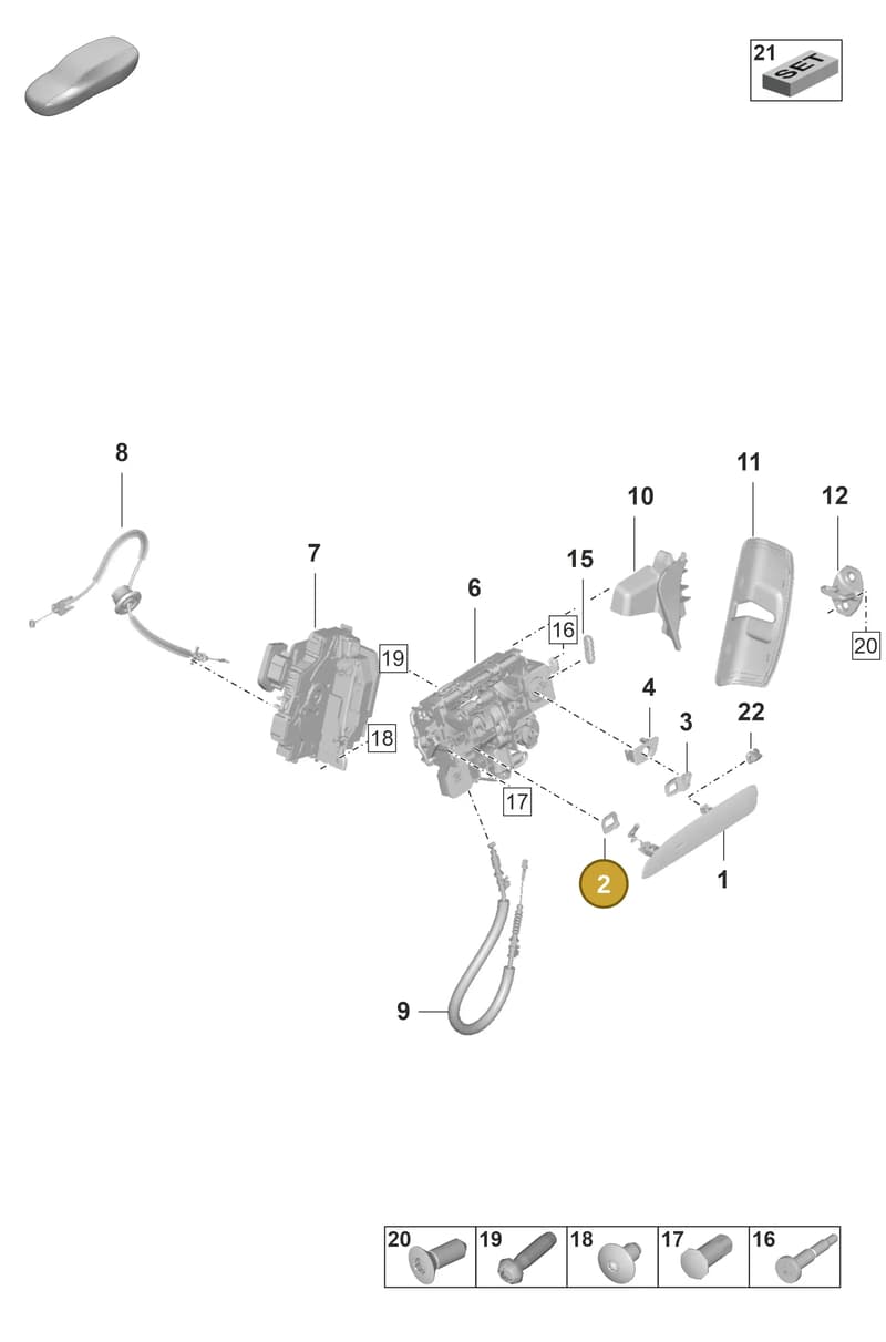 9J1837278 — Porsche Taycan Sport Turismo (2019-2024) diagram p56804100, position 2