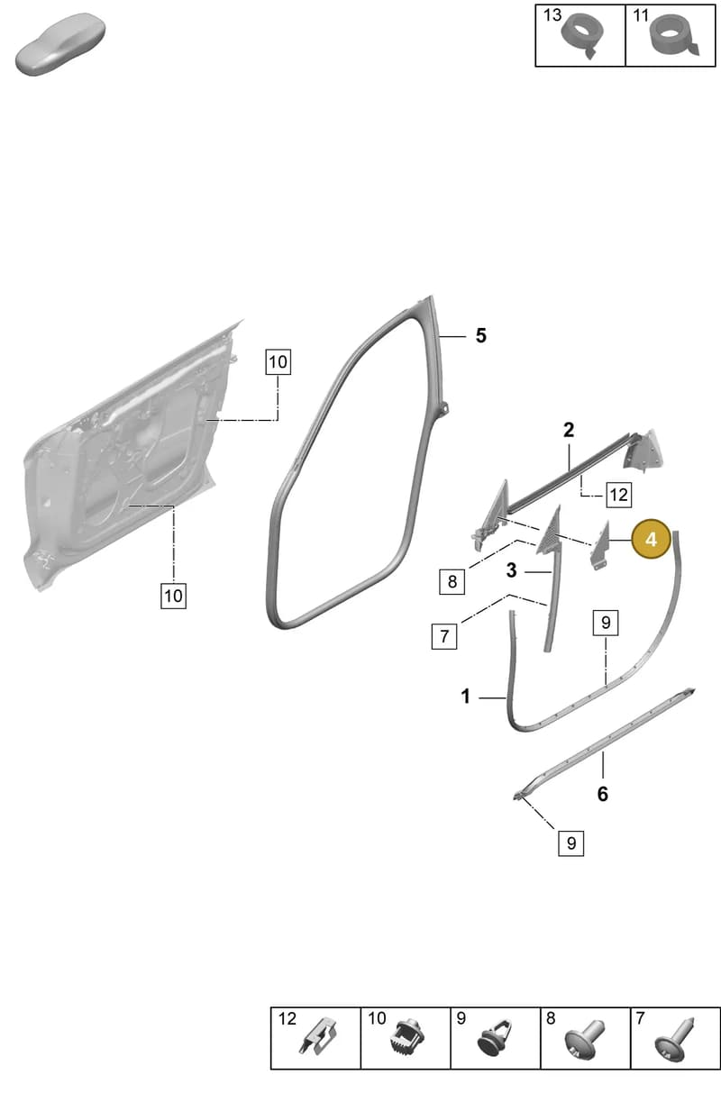 9J1837307A — Porsche Taycan Sport Turismo (2023-2025) diagram p64804120, position 4