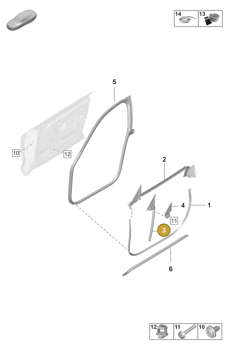 9J1837433 — Porsche Taycan Sport Turismo (2019-2024) diagram p56804050, position 3