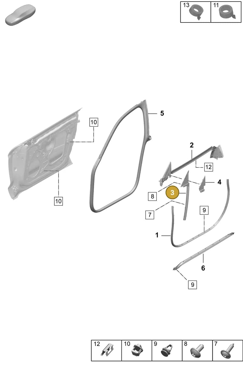 9J1837434 — Porsche Taycan Sport Turismo (2023-2025) diagram p64804120, position 3