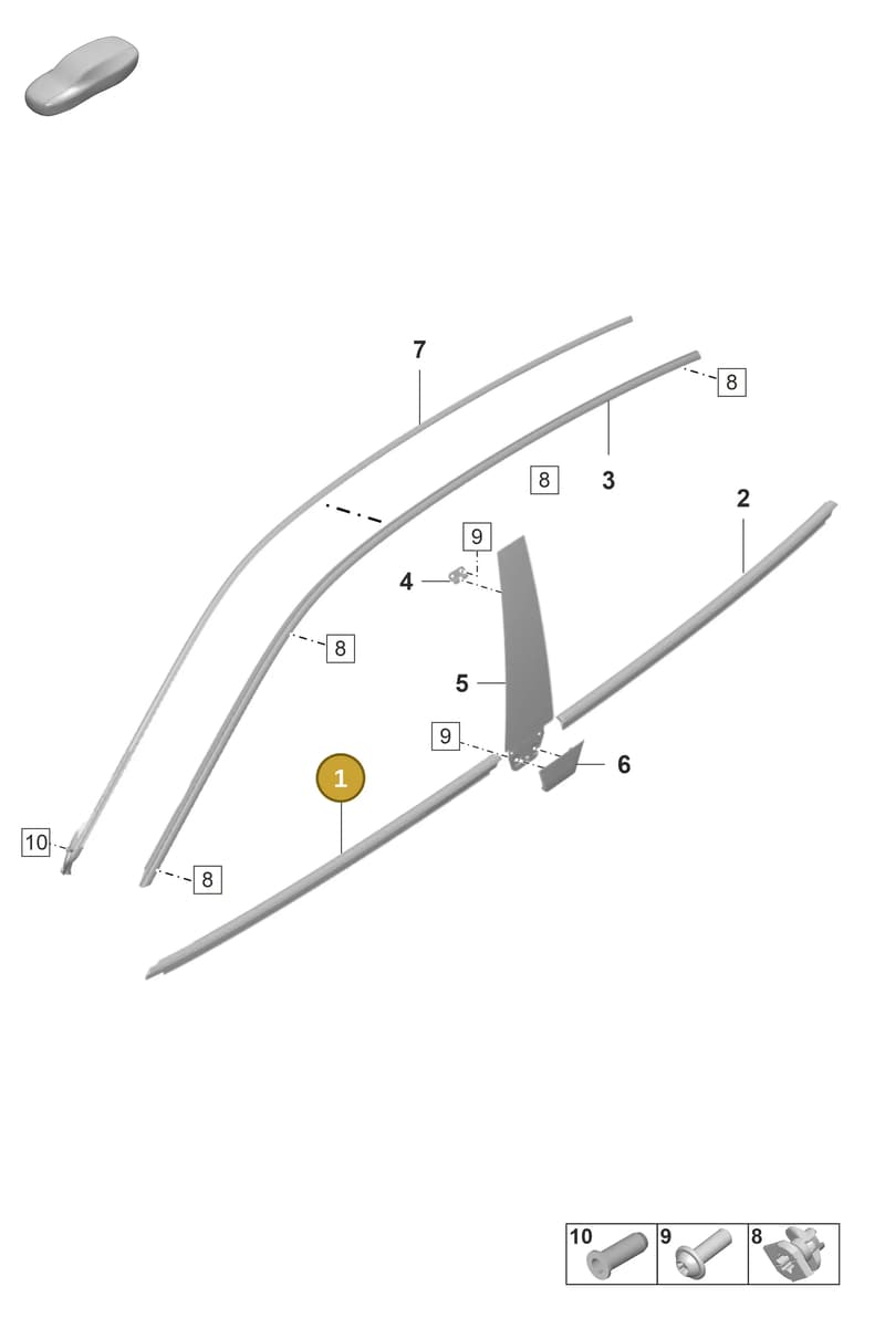 9J1837476B041 — Porsche Taycan Sport Turismo (2023-) diagram p56810150, position 1