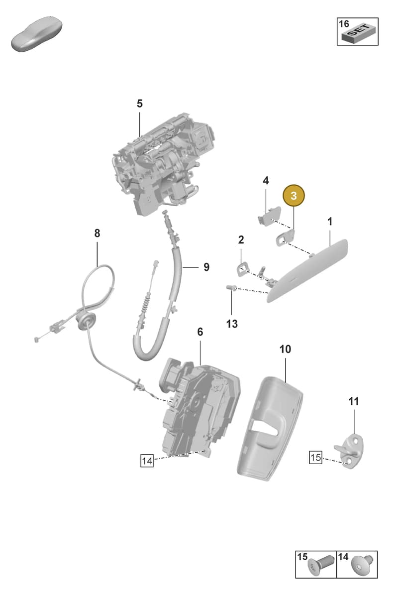 9J1837799 — Porsche Taycan Sport Turismo (2019-2024) diagram p56804300, position 3