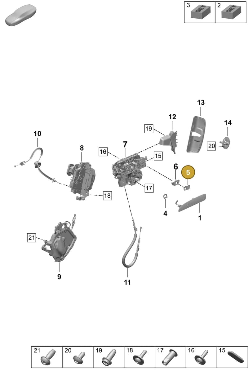 9J1837799 — Porsche Taycan Sport Turismo (2023-2025) diagram p64804200, position 5