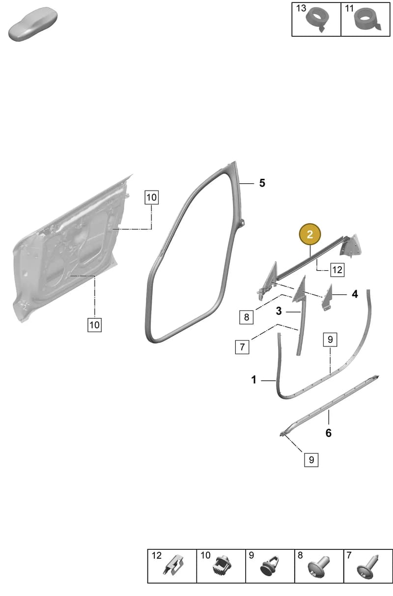 9J1837835A — Porsche Taycan Sport Turismo (2023-2025) diagram p64804100, position 2