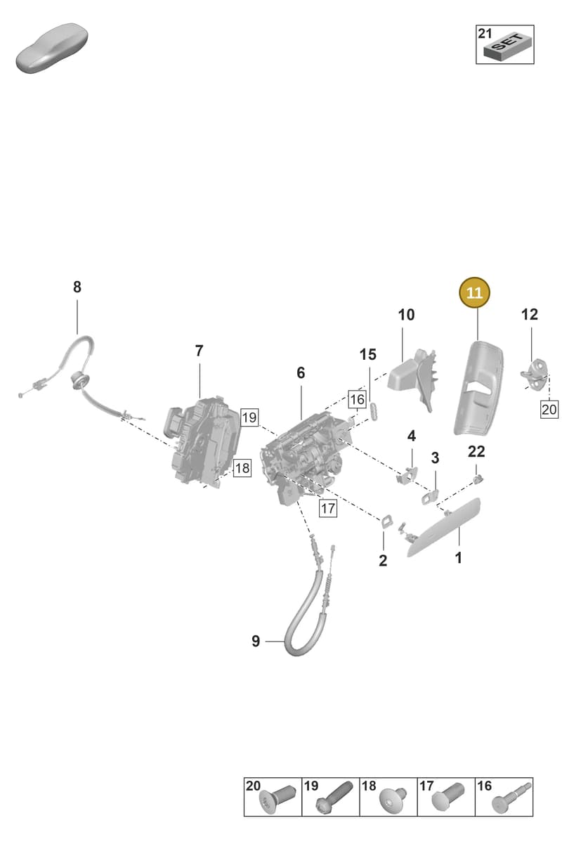 9J1837904 — Porsche Taycan Sport Turismo (2019-2024) diagram p56804100, position 11