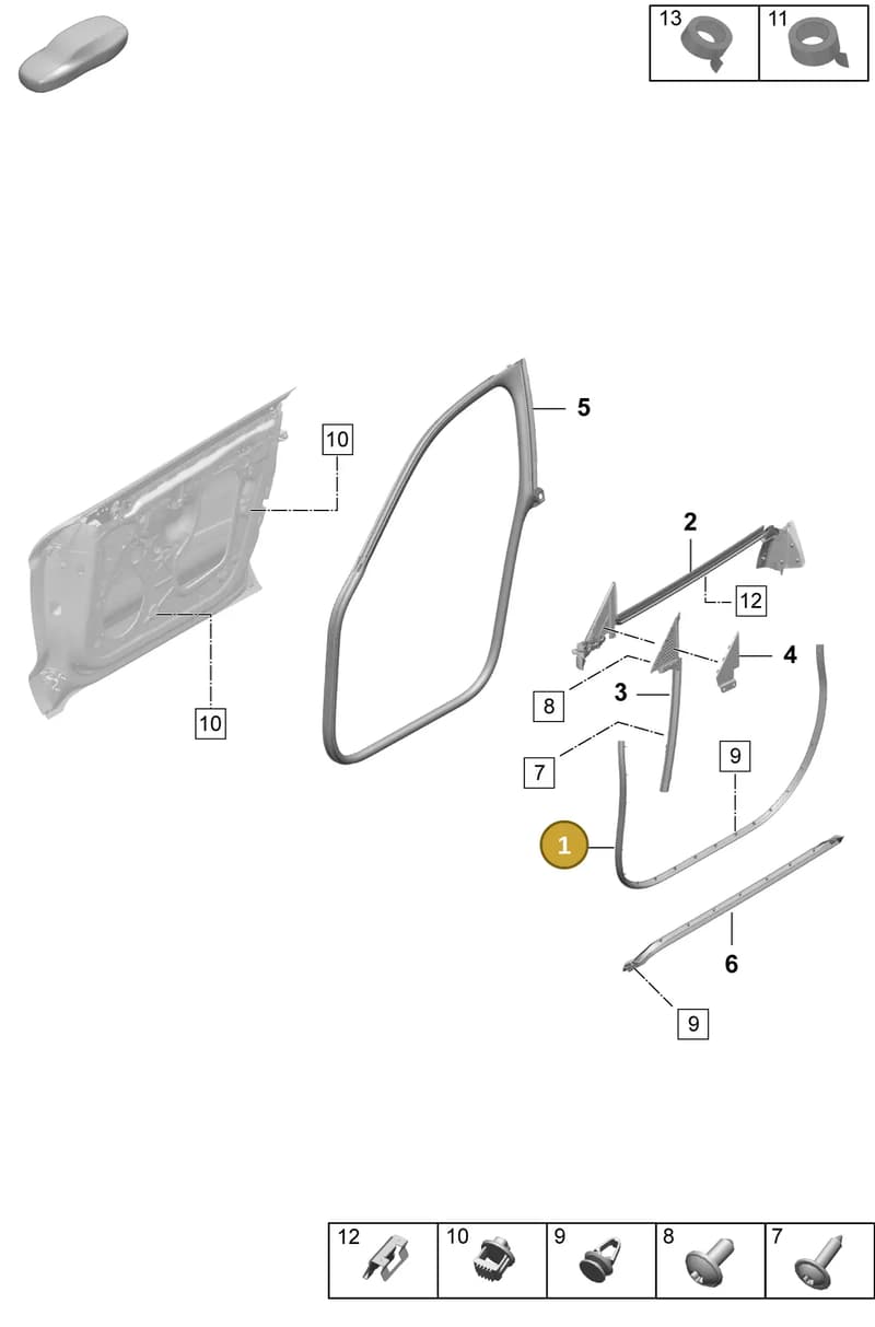 9J1837911 — Porsche Taycan Sport Turismo (2023-2025) diagram p64804120, position 1