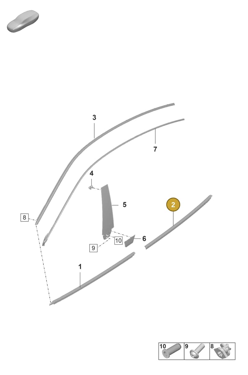 9J1839475DV09 — Porsche Taycan Sport Turismo (2019-2024) diagram p56810100, position 2
