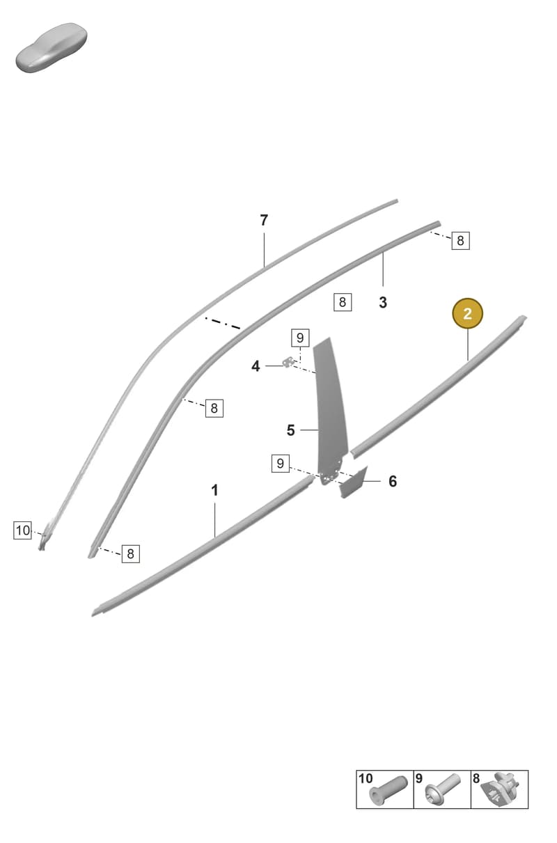 9J1839475DV09 — Porsche Taycan Sport Turismo (2023-) diagram p56810150, position 2
