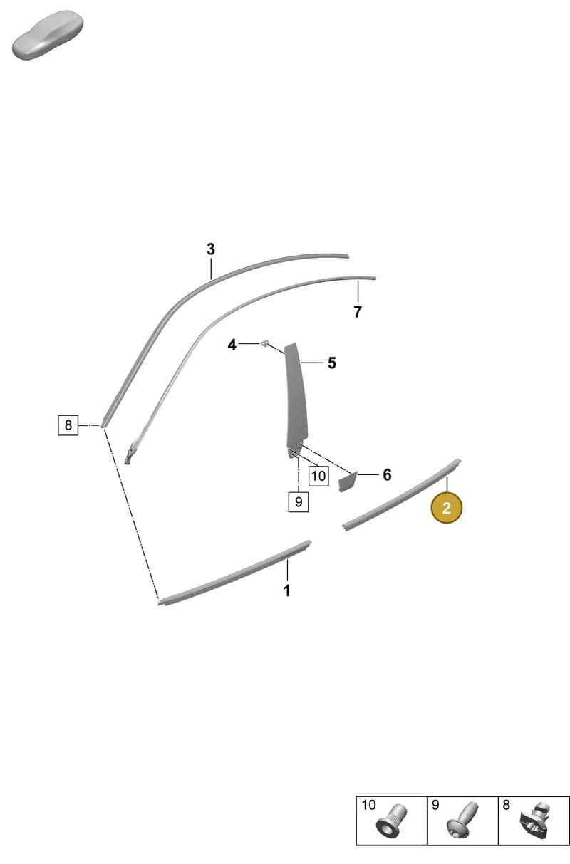 9J1839476C03C — Porsche Taycan Sport Turismo (2023-) diagram p64810100, position 2