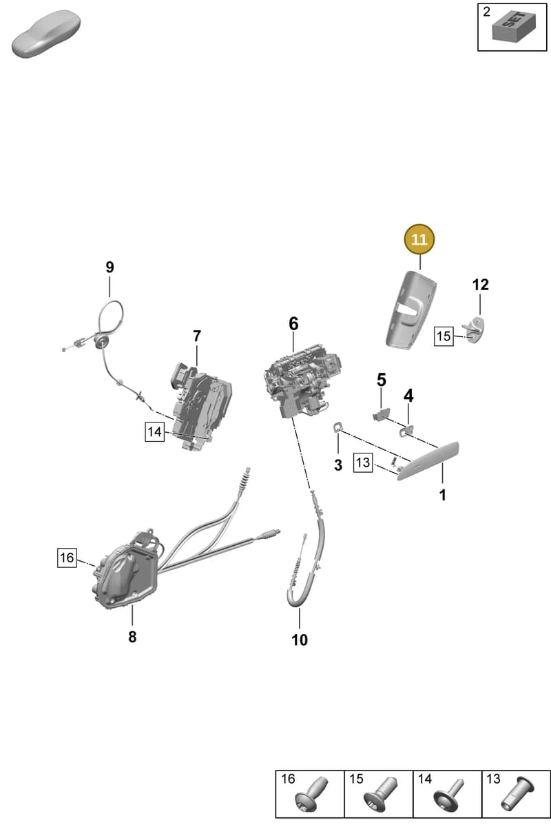 9J1839706 — Porsche Taycan Sport Turismo (2023-2025) diagram p64804250, position 11
