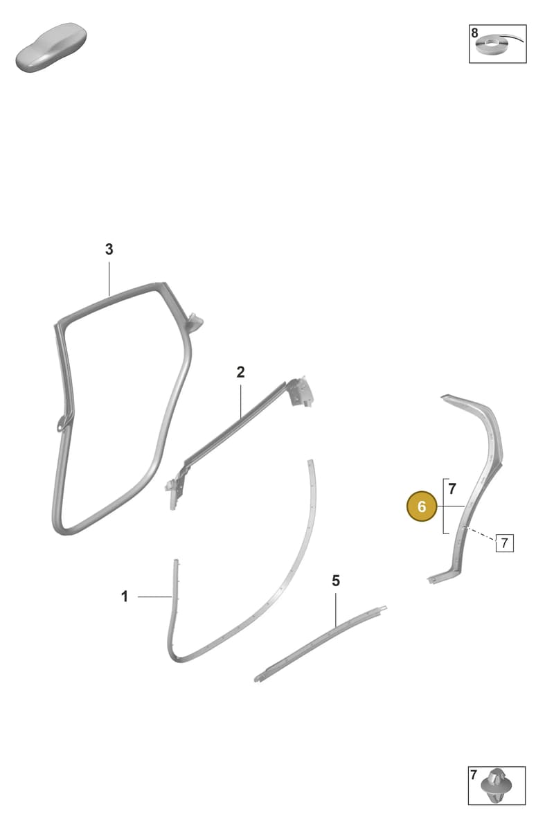 9J1839775A — Porsche Taycan Sport Turismo (2019-2024) diagram p56804250, position 6