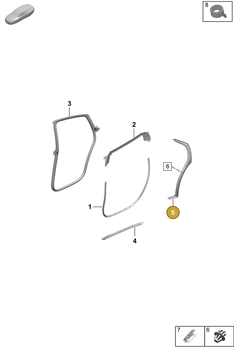9J1839775A — Porsche Taycan Sport Turismo (2023-2025) diagram p64804150, position 5