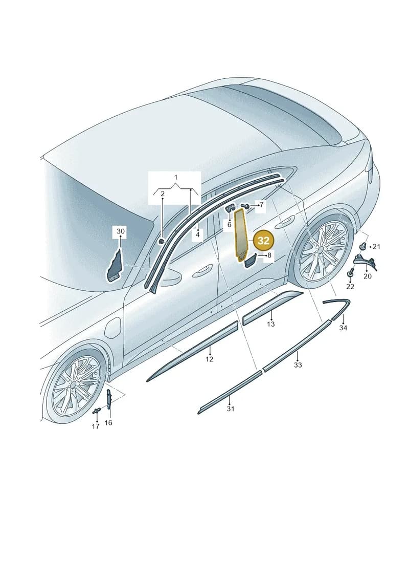 9J1845031A — Audi RS e-tron GT (2020-2025) diagram 4j1853200, position 32