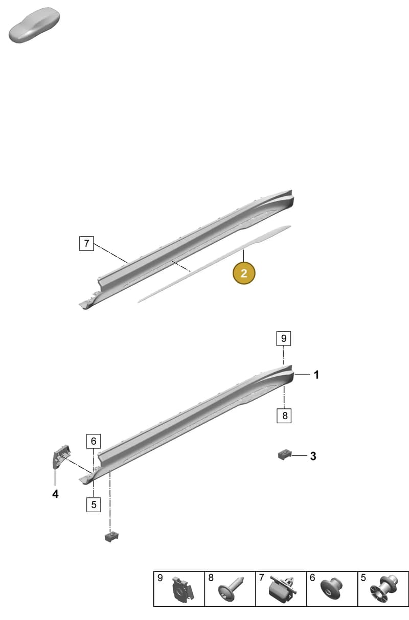 9J1853057CA3G — Porsche Taycan Sport Turismo (2023-) diagram p64810295, position 2