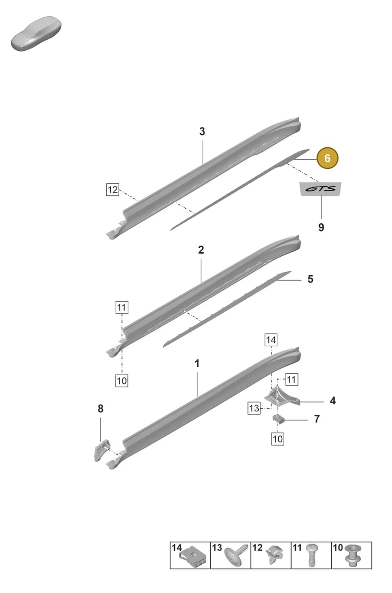 9J1853058CA3G — Porsche Taycan Sport Turismo (2019-2024) diagram p56810200, position 6