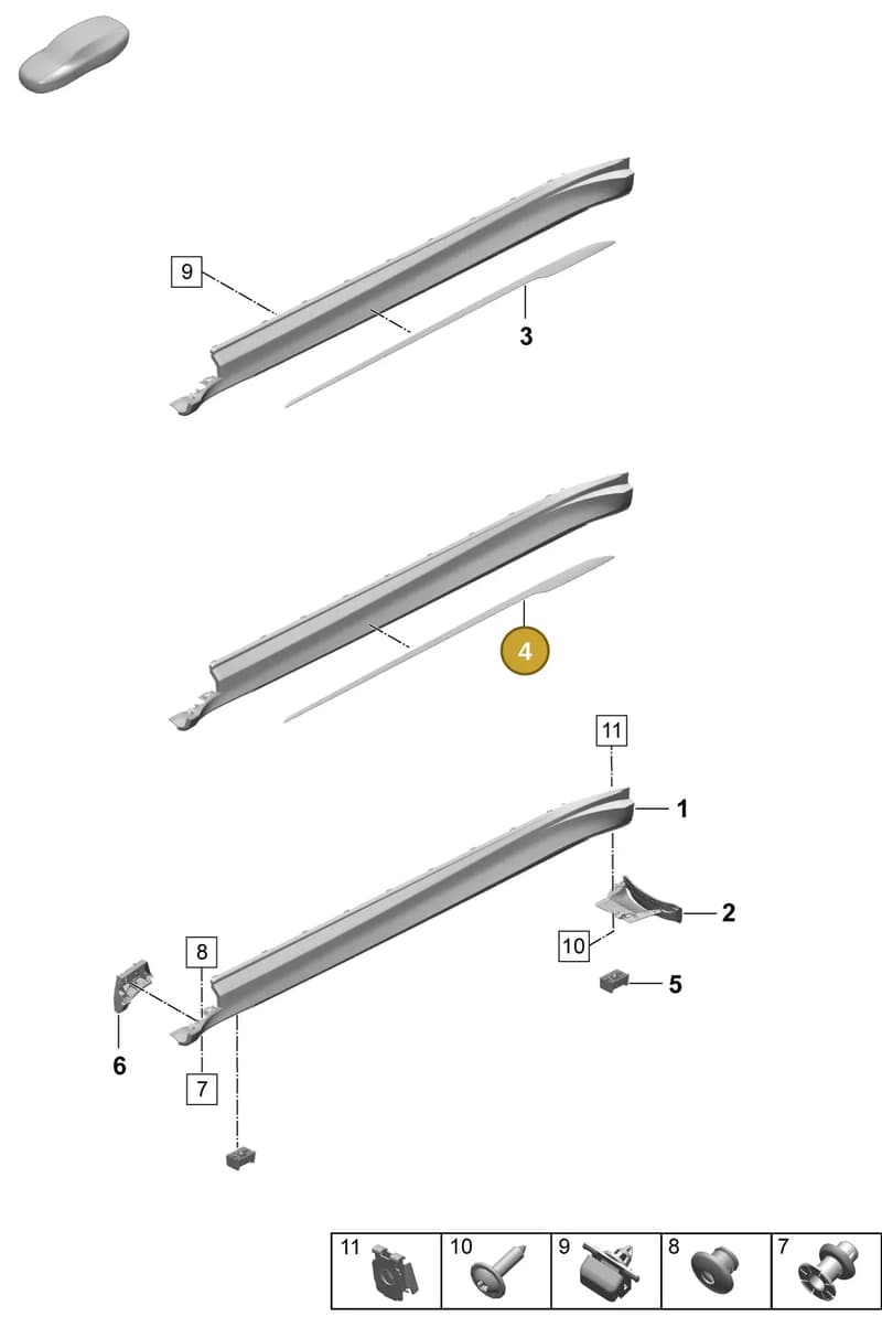 9J1853058CA3G — Porsche Taycan Sport Turismo (2023-) diagram p64810260, position 4