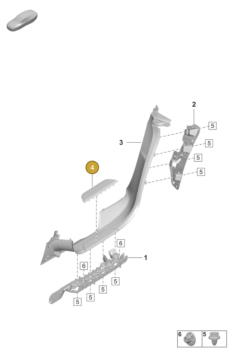 9J1853173D — Porsche Taycan Sport Turismo (2019-2024) diagram p56807350, position 4