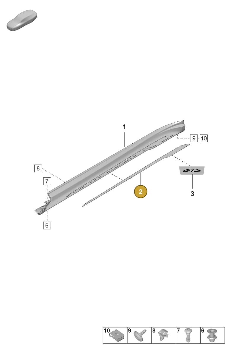 9J1853254AG2X — Porsche Taycan Sport Turismo (2019-2024) diagram p56810275, position 2