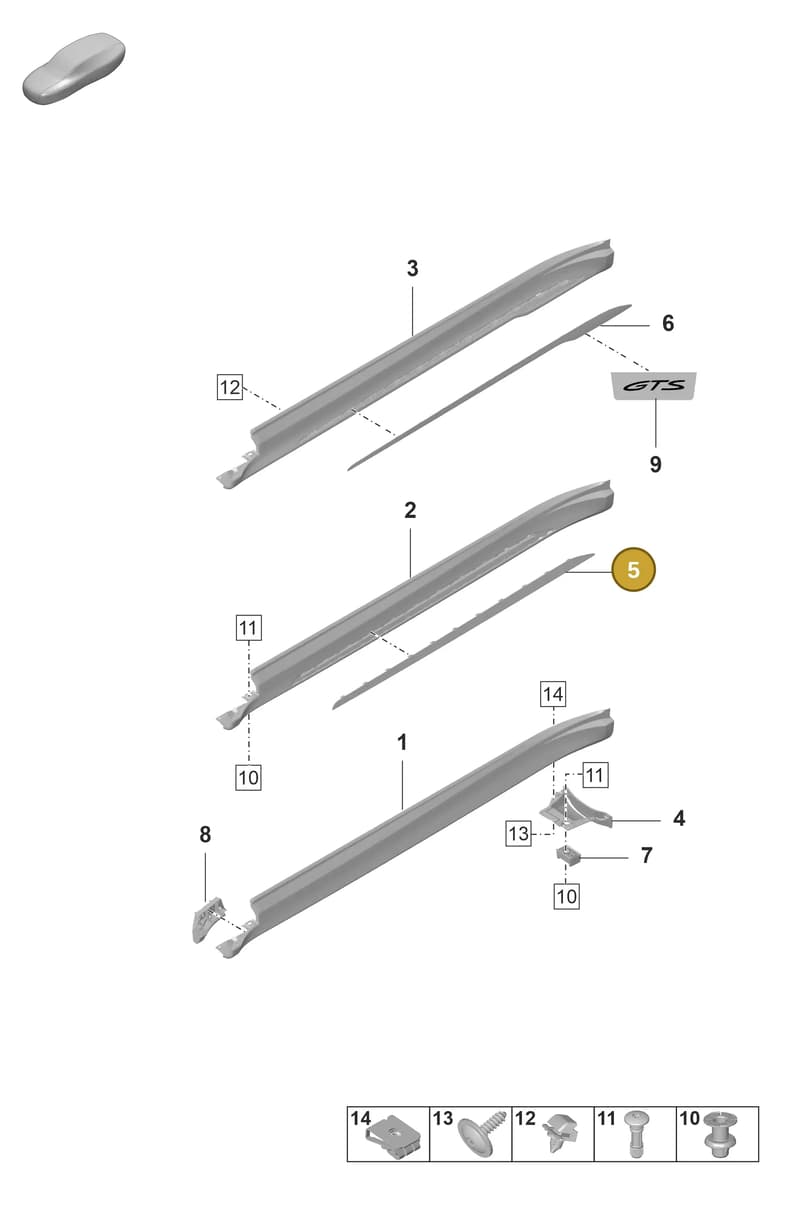 9J1853254BG2X — Porsche Taycan Sport Turismo (2019-2024) diagram p56810200, position 5