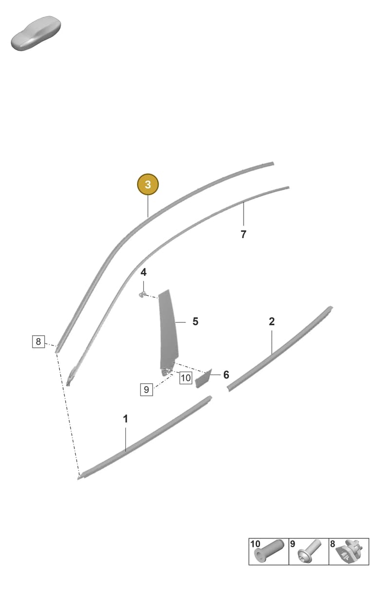 9J1853261AV09 — Porsche Taycan Sport Turismo (2019-2024) diagram p56810100, position 3