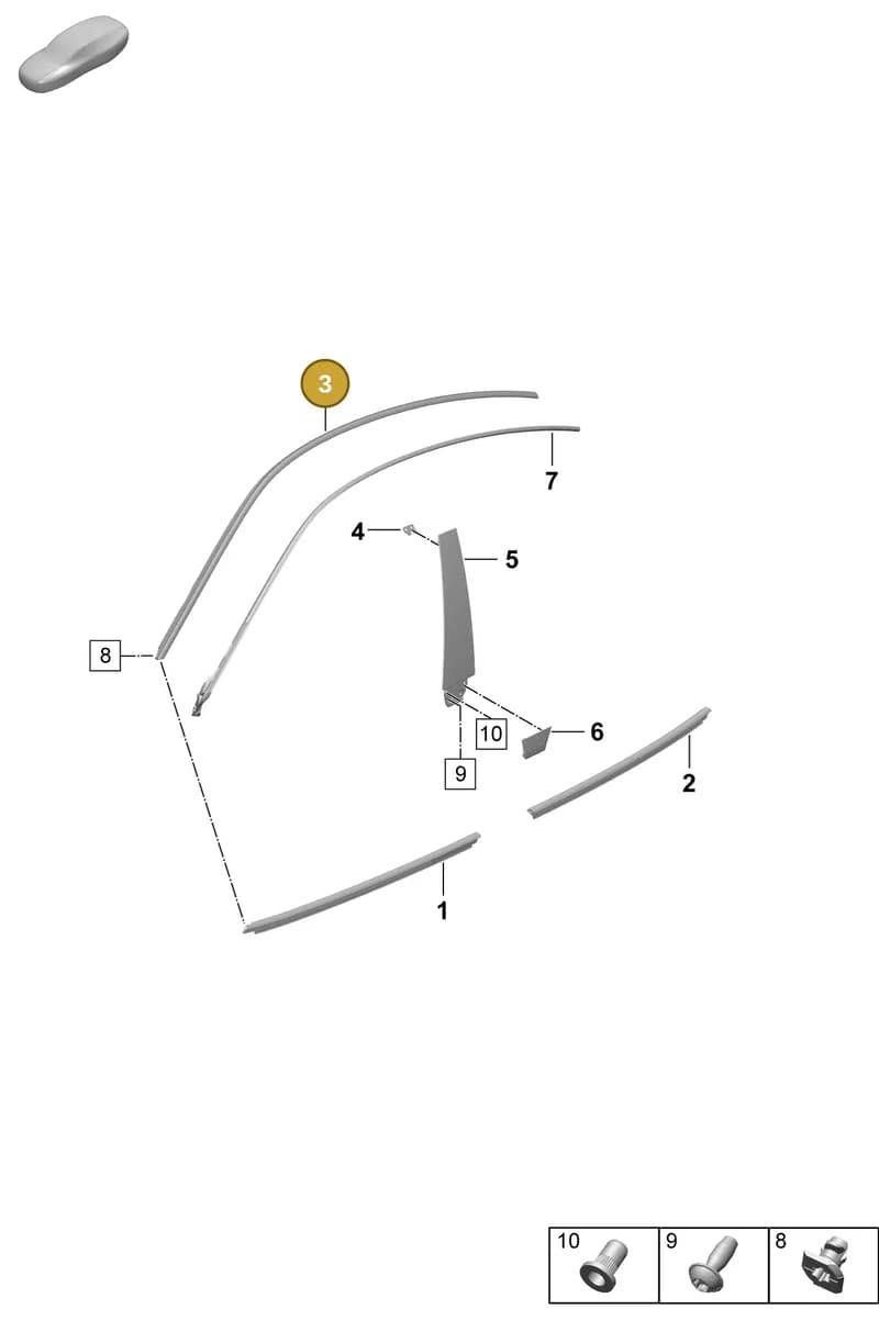 9J1853261B041 — Porsche Taycan Sport Turismo (2023-) diagram p64810100, position 3