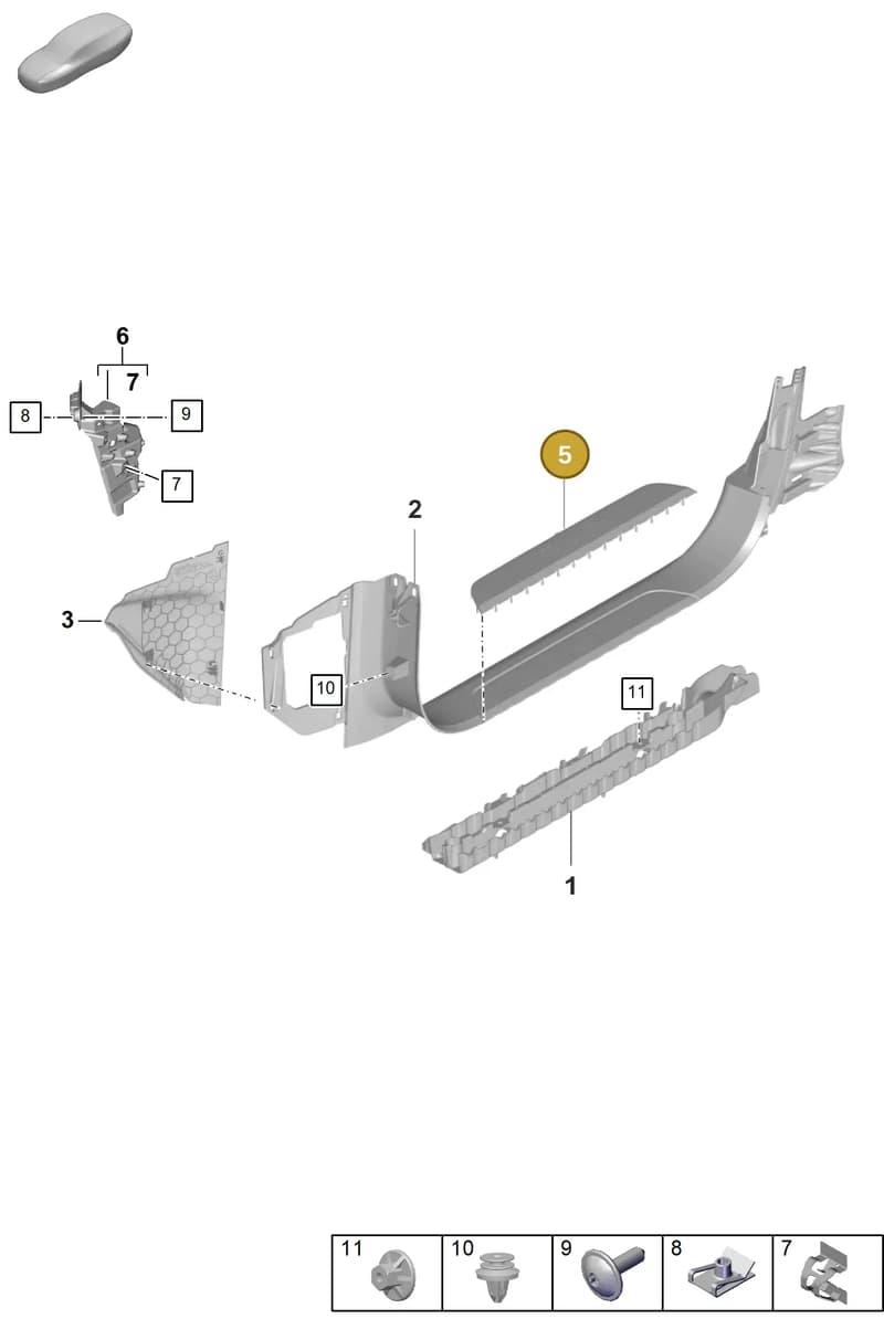 9J1853467G — Porsche Taycan Sport Turismo (2019-2024) diagram p56807300, position 5