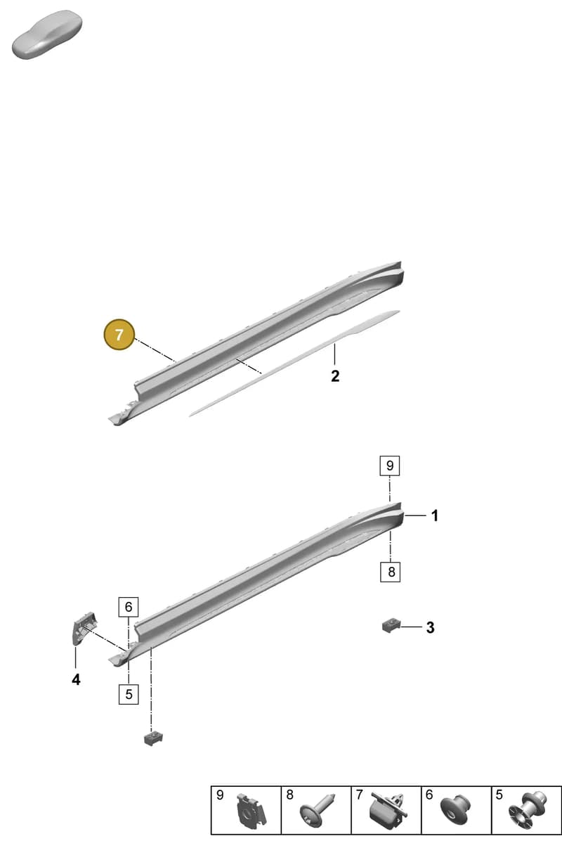 9J1853755 — Porsche Taycan Sport Turismo (2023-2025) diagram p64810295, position 7