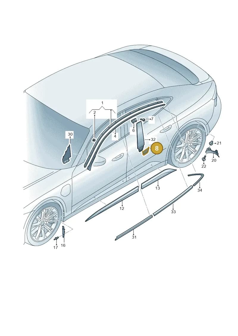 9J1853990 — Audi RS e-tron GT (2020-2025) diagram 4j1853200, position 8