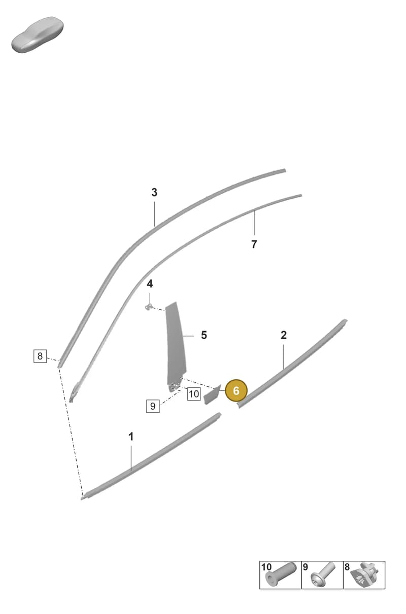 9J1853990 — Porsche Taycan Sport Turismo (2023-2025) diagram p56810100, position 6