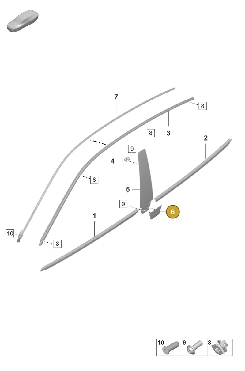 9J1853990 — Porsche Taycan Sport Turismo (2023-2025) diagram p56810150, position 6