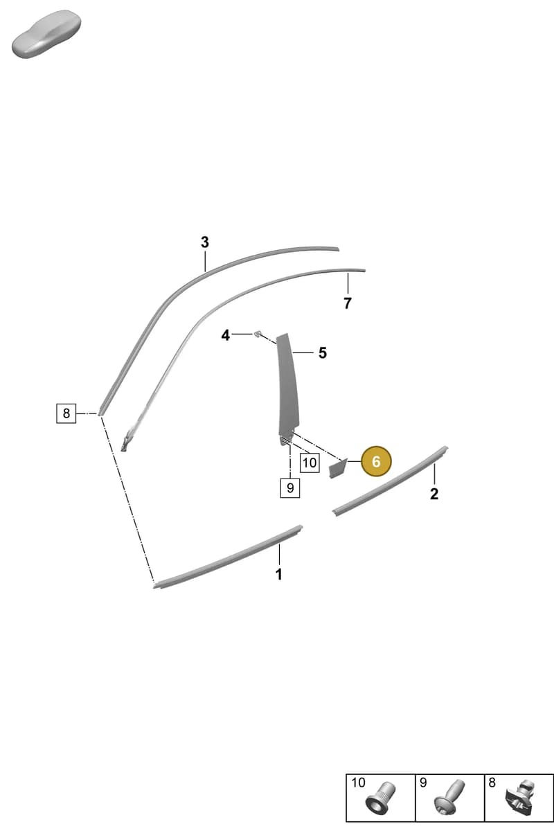 9J1853990 — Porsche Taycan Sport Turismo (2023-2025) diagram p64810100, position 6