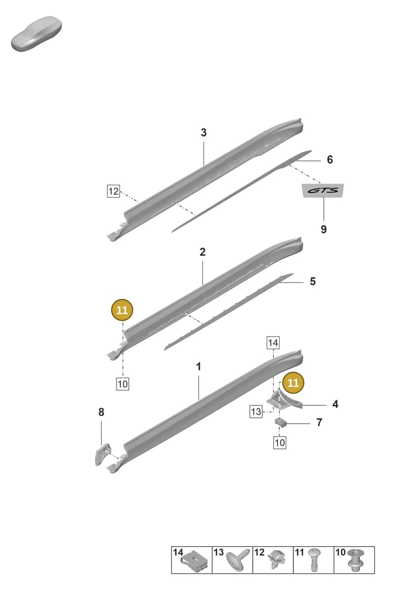 9J1854297 — Porsche Taycan Sport Turismo (2019-2024) diagram p56810200, position 11
