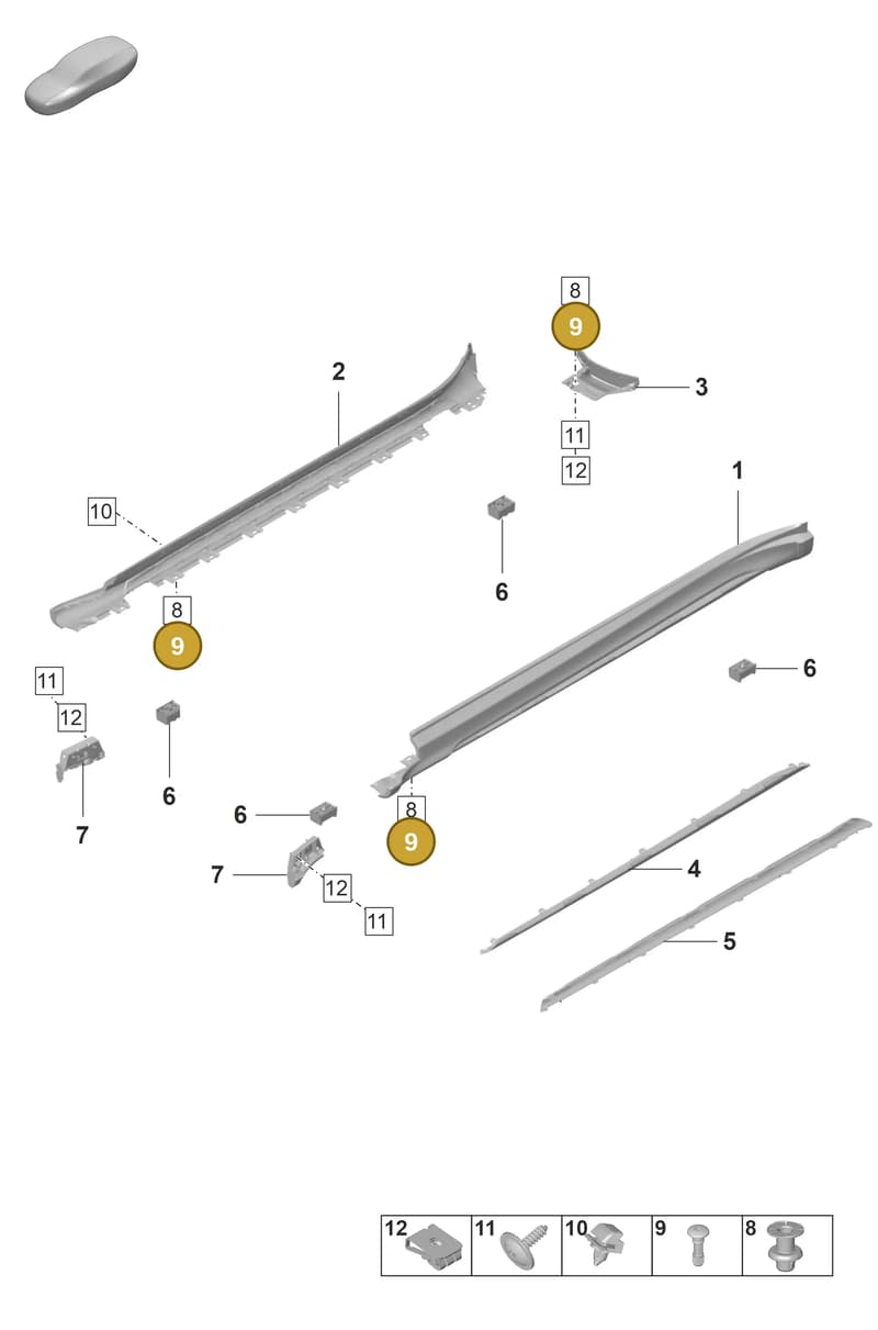 9J1854297 — Porsche Taycan Sport Turismo (2019-2024) diagram p56810250, position 9
