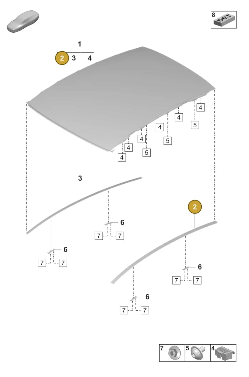 9J1854525041 — Porsche Taycan Sport Turismo (2019-2024) diagram p56811000, position 2