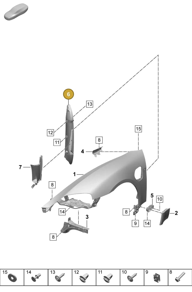 9J1854777COK1 — Porsche Taycan Sport Turismo (2023-) diagram p64801400, position 6