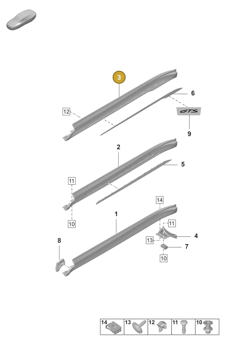 9J1854885BOK1 — Porsche Taycan Sport Turismo (2019-2024) diagram p56810200, position 3