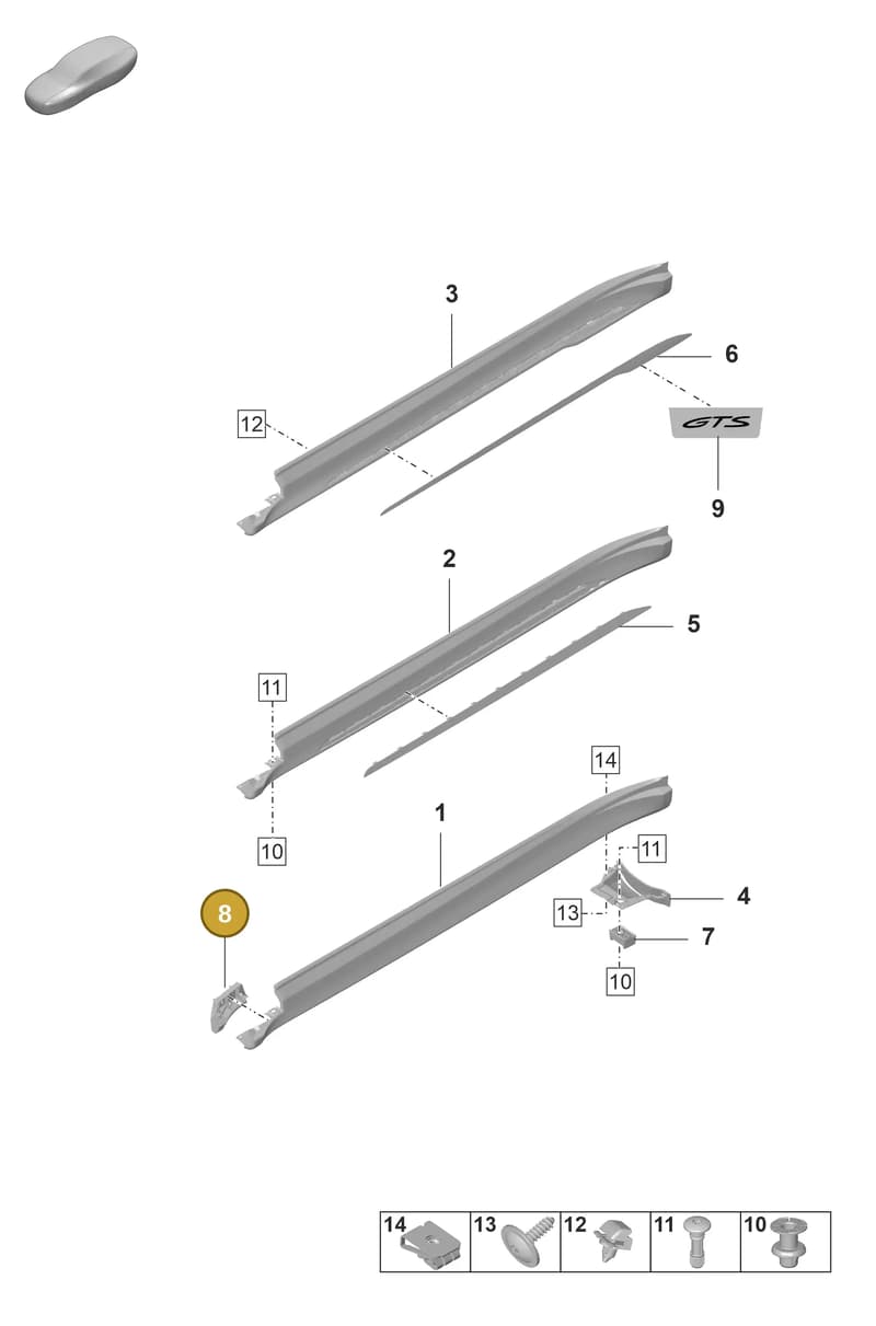 9J1854944 — Porsche Taycan Sport Turismo (2019-2024) diagram p56810200, position 8
