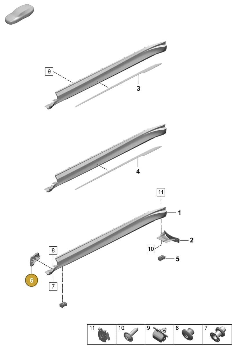 9J1854944 — Porsche Taycan Sport Turismo (2023-2025) diagram p64810220, position 6