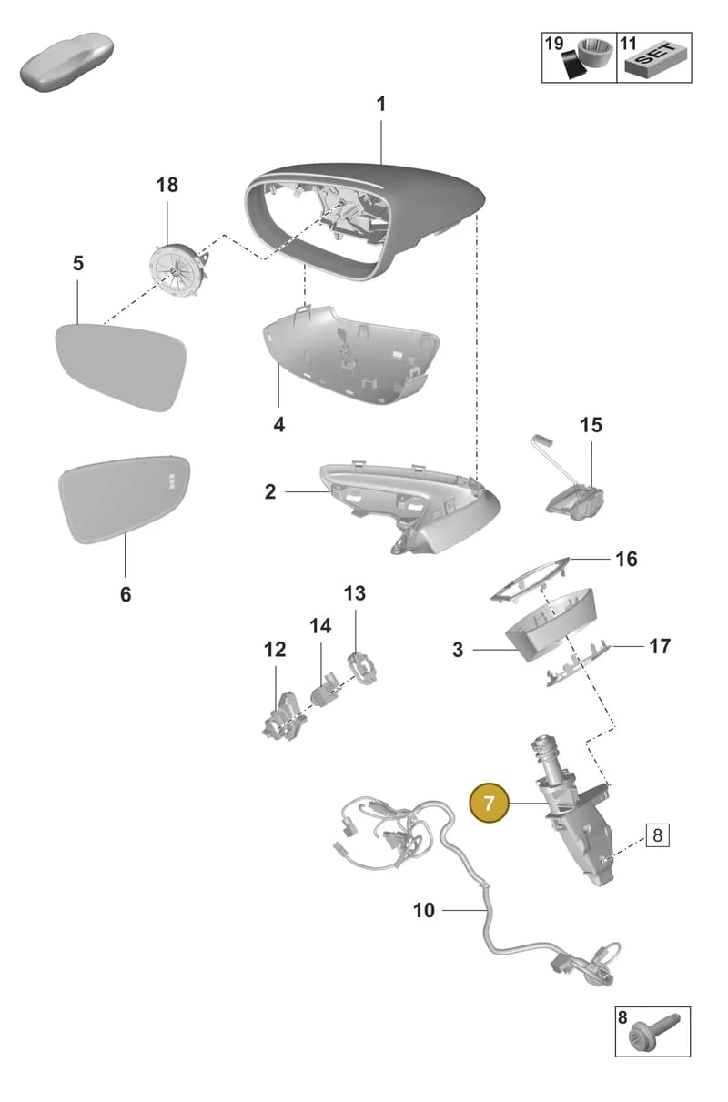 9J1857411B — Porsche Taycan Sport Turismo (2019-2024) diagram p56809500, position 7